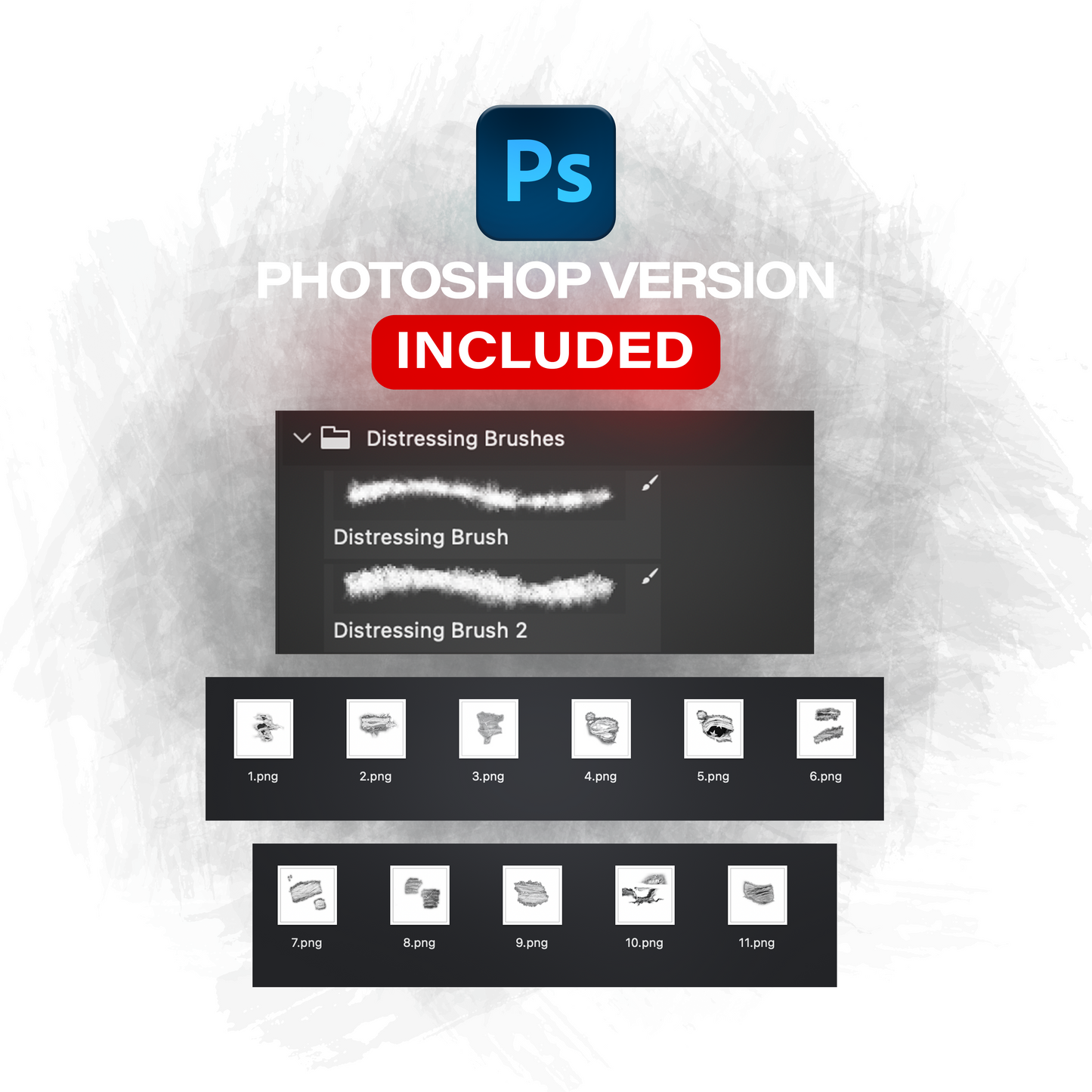 3D Distressing Brushes V2 - Procreate & Photoshop