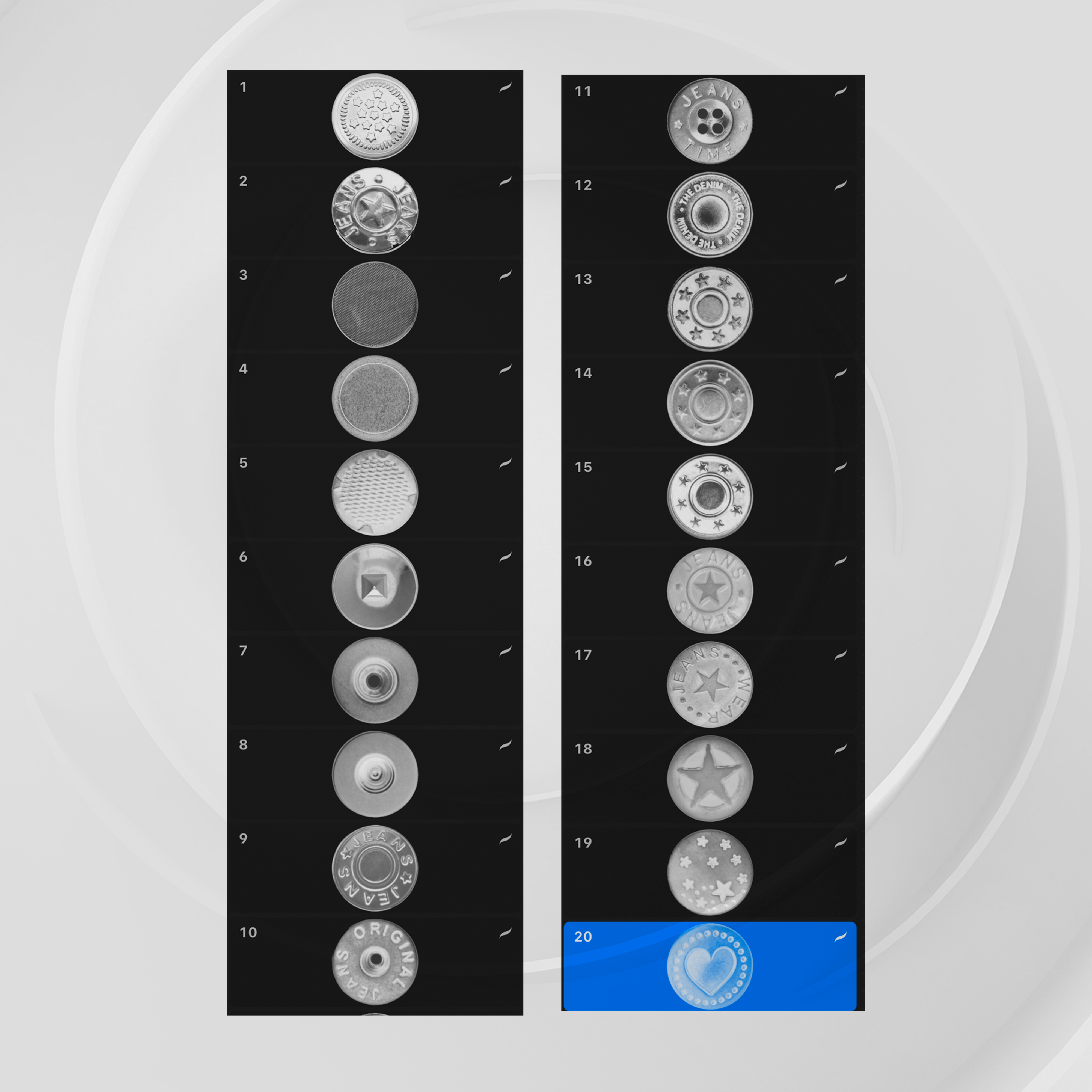 Button Brushes - Photoshop & Procreate