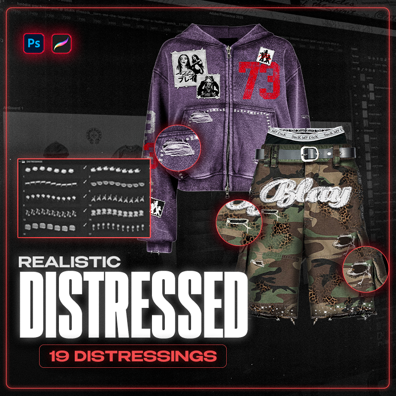 Realistic Distressings (HAND MADE) - Photoshop & Procreate