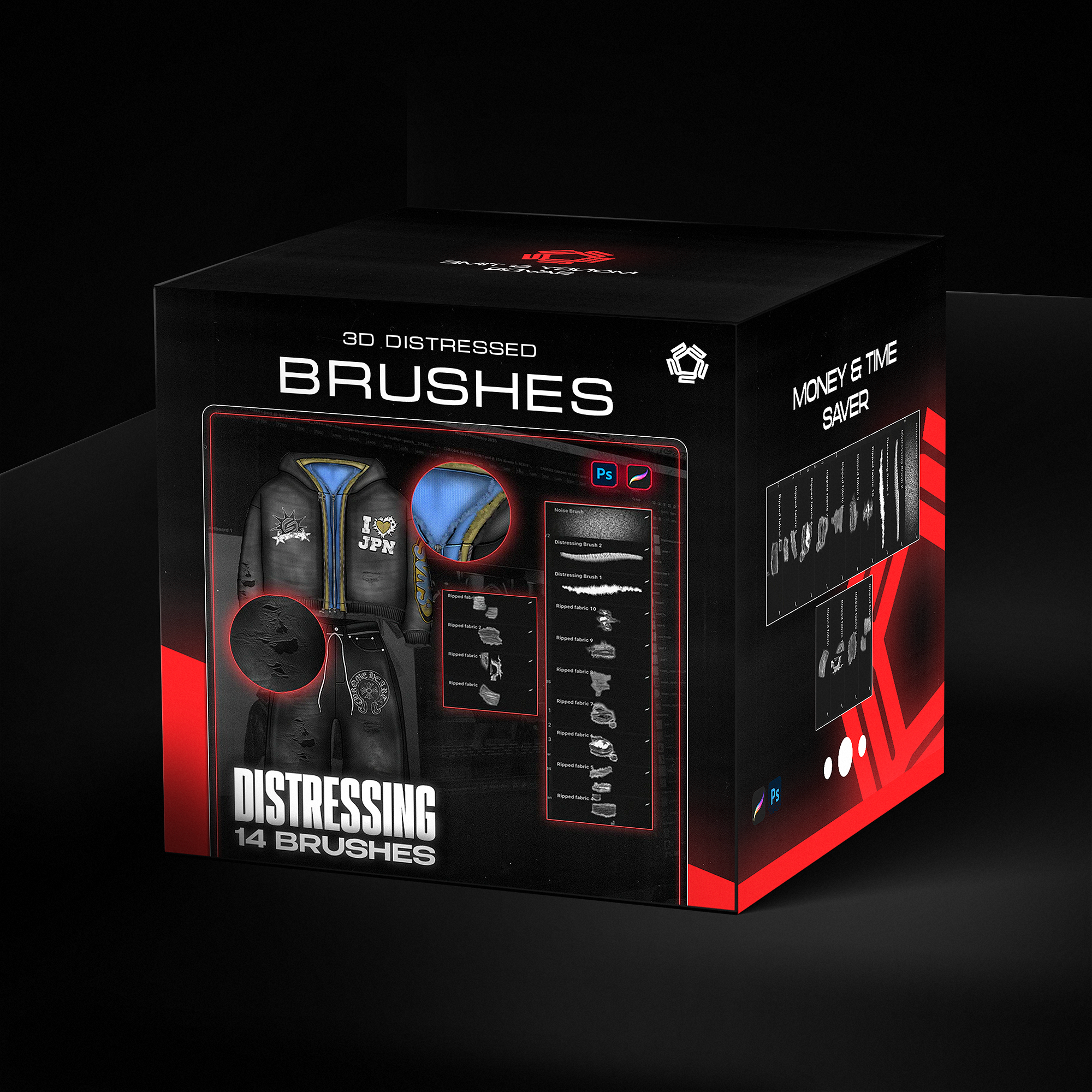 3D Distressing Brushes V2 - Photoshop & Procreate