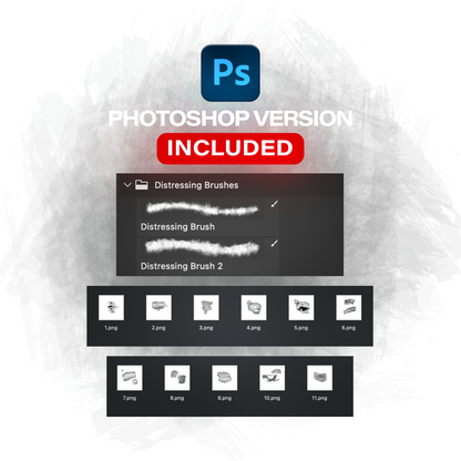3D Distressing Brushes V2 - Procreate & Photoshop