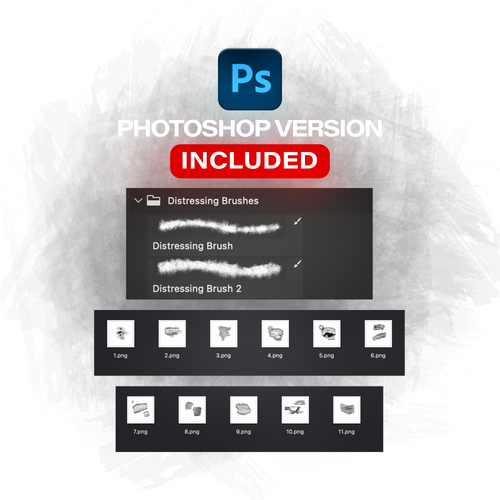 3D Distressing Brushes V2 - Photoshop & Procreate