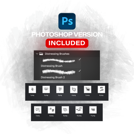3D Distressing Brushes V2 - Photoshop & Procreate