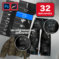 3D Distressing Brushes - Photoshop & Procreate