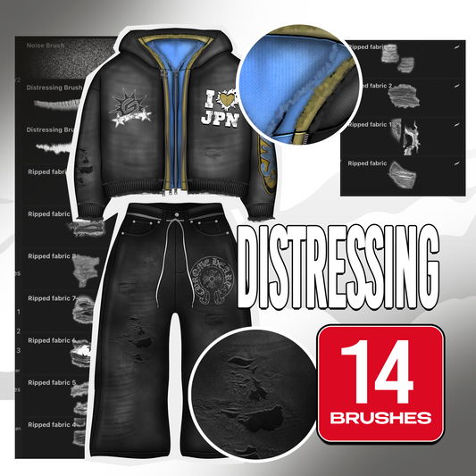 3D Distressing Brushes V2 - Procreate & Photoshop