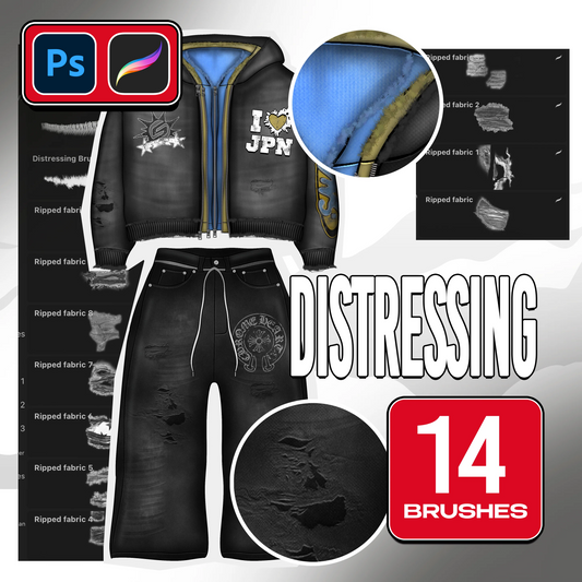 3D Distressing Brushes V2 - Photoshop & Procreate