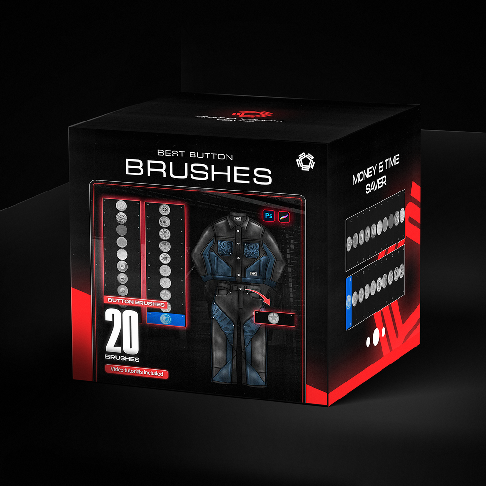 Button Brushes - Photoshop & Procreate