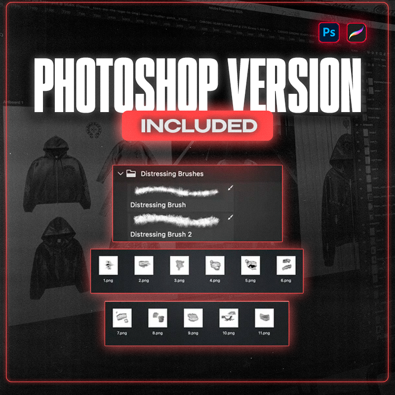 3D Distressing Brushes V2 - Photoshop & Procreate